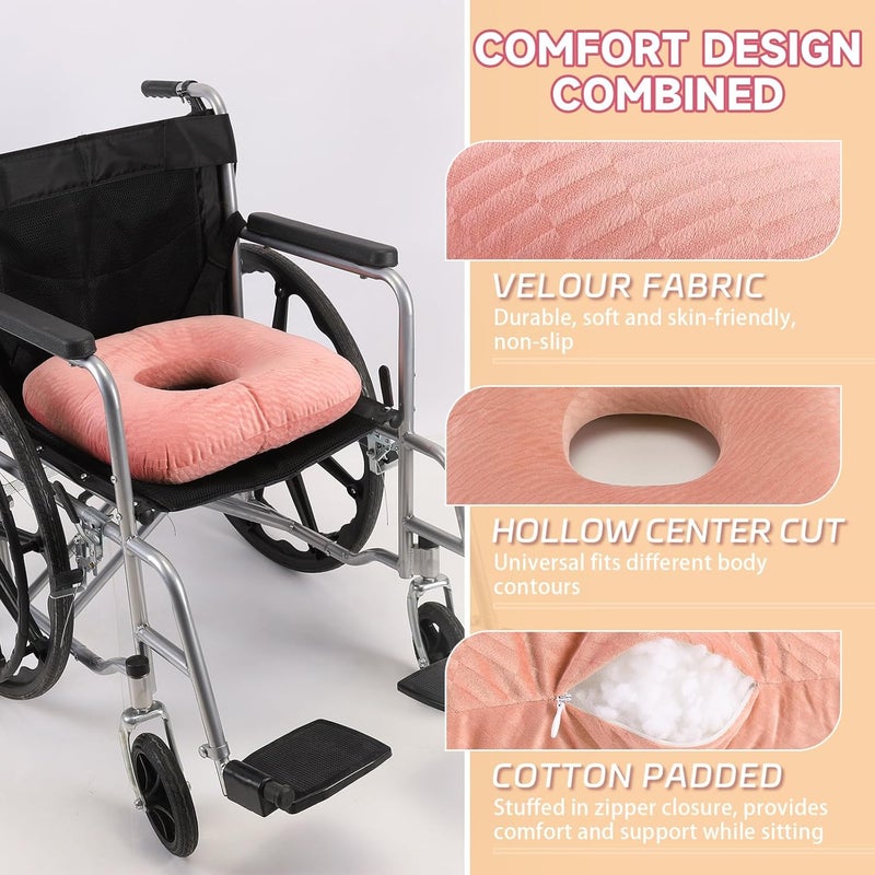 Beatvive Anti-Slip Wheelchair Cushions, Bed Sore Cushions for Butt, Ergonomic Innovations Orthopedic Donut Pillow, Medical Seat Cushion for Sciatica, Back, Coccyx, Pressure Sore (Orange) - Image 4